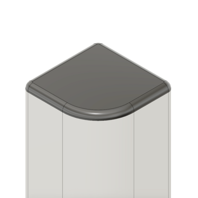 60-220-1 MODULAR SOLUTIONS POLYAMIDE PART<br>END CAP 32MM X 32MM ROUND CORNER BLACK